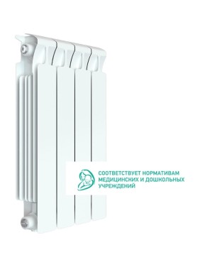Биметаллический радиатор RIFAR MONOLIT 500 4 секции, боковое подключение RQLAGK1B4T6L6H Биметаллический радиатор RIFAR MONOLIT 500 4 секции, боковое подключение RQLAGK1B4T6L6H