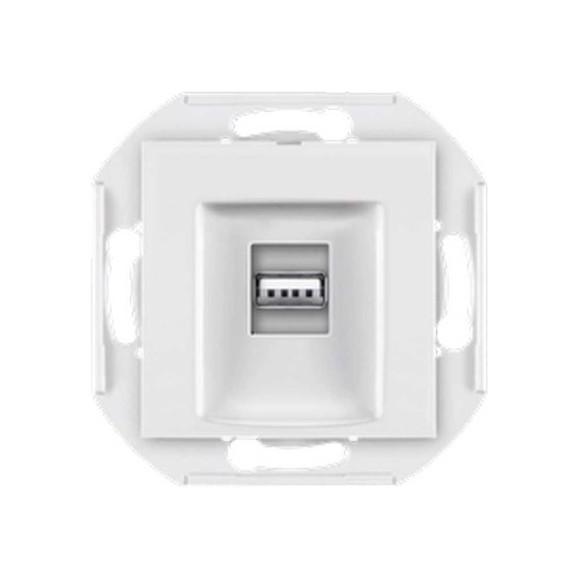 Розетка USB Aling-Conel PRESTIGE тип А, с Keystone модулем, механизм, белая 60162.0