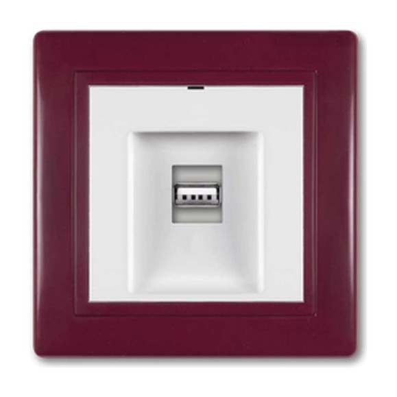 Розетка USB Aling-Conel PRESTIGE тип А, с Keystone модулем, бордо-бордо-белый 6162.330