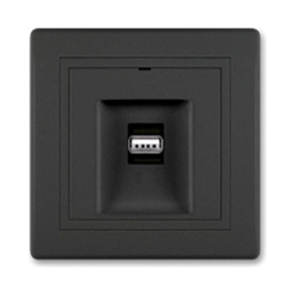 Розетка USB Aling-Conel PRESTIGE тип А, с Keystone модулем, черная soft touch 6162.E1E1