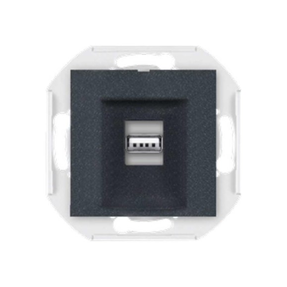 Розетка USB Aling-Conel PRESTIGE тип А, с Keystone модулем, механизм, графитовая 60162.2