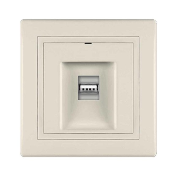 Розетка Aling-Conel PRESTIGE USB-зарядное устройство, двойная 2xUSB А+А 250V/5V 2.1A, кремовая 6161.99 Розетка Aling-Conel PRESTIGE USB-зарядное устройство, двойная 2xUSB А+А 250V/5V 2.1A, кремовая 6161.99