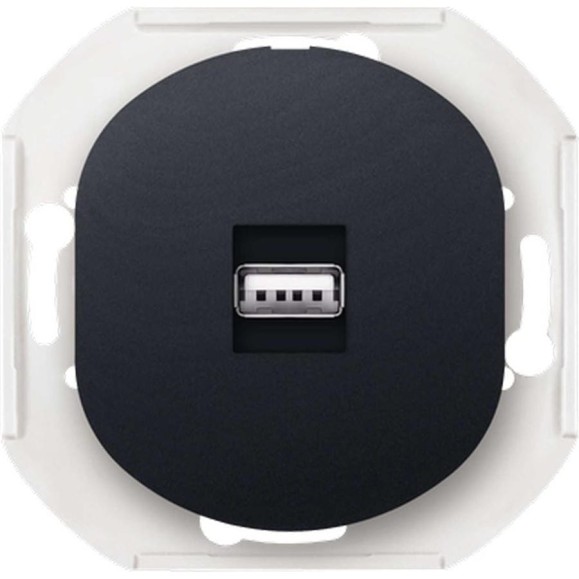Розетка USB Aling-Conel EON тип А, с Keystone модулем, механизм, черная soft touch E6162.E1 Розетка USB Aling-Conel EON тип А, с Keystone модулем, механизм, черная soft touch E6162.E1