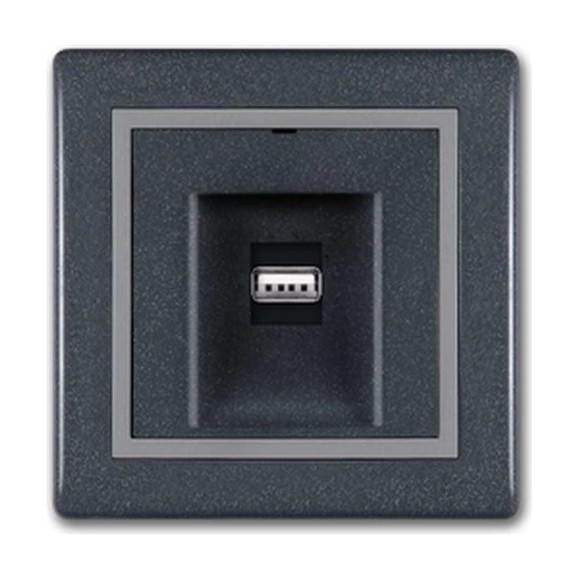 Розетка USB Aling-Conel PRESTIGE тип А, с Keystone модулем, графит-серый-графит 6162.212