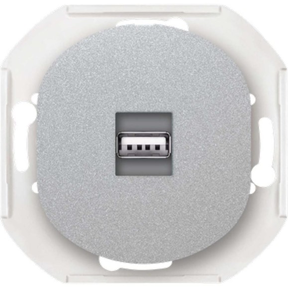 Розетка USB Aling-Conel EON тип А, с Keystone модулем, механизм, серебряная E6162.S Розетка USB Aling-Conel EON тип А, с Keystone модулем, механизм, серебряная E6162.S