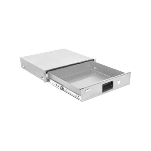 Полка (ящик) для документов с замком Hyperline TDR3-2U-360-RAL7035 2U, 88x483x360мм (ВхШхГ), цвет серый (RAL 7035) 499187