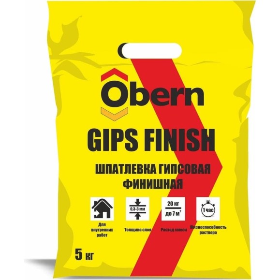 Финишная шпаклевка Obern GIPS FINISH 5кг 24083