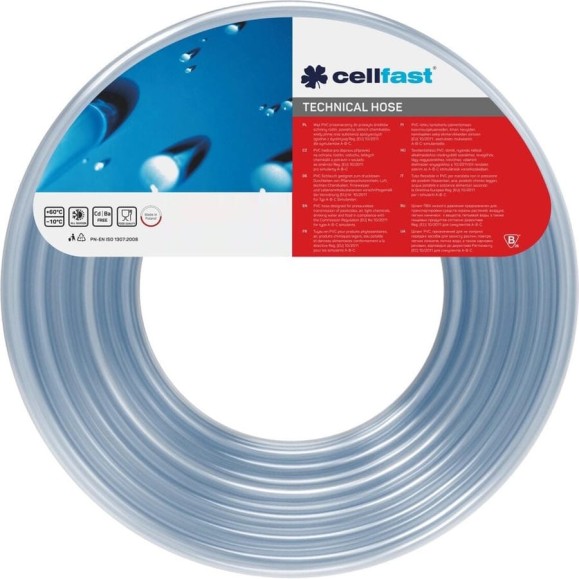 Технический неармированный шланг Cellfast 6x1 мм, 50 м 20-431