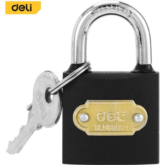 Навесной замок DELI 32 мм dl508901 (автомат, личинка латунь,, 3 ключа, защита от влаги) 130321