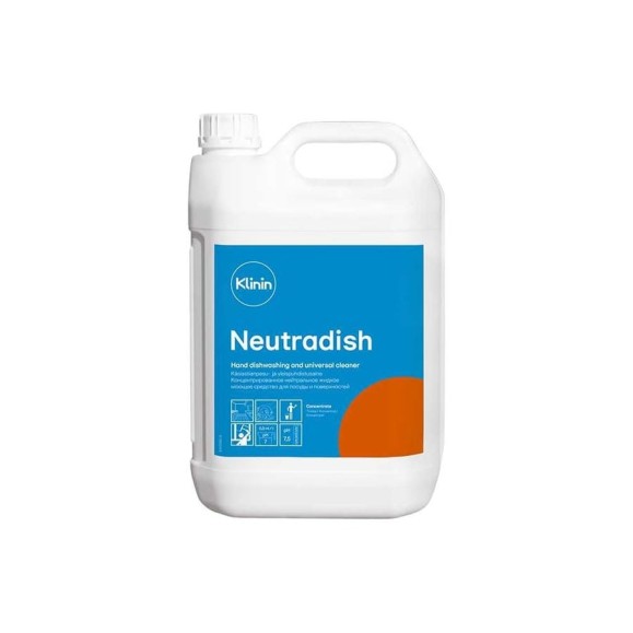 Концентрированное нейтральное жидкое моющее средство для посуды Klinin NEUTRADISH 5 л 21657