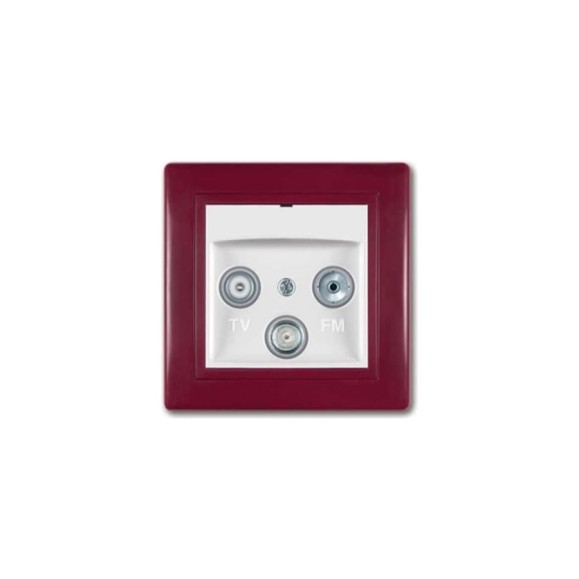 Розетка Aling-conel PRESTIGE TV/FM/SAT оконечная бордо-бордо-белый арт. 612S.330 Розетка Aling-conel PRESTIGE TV/FM/SAT оконечная бордо-бордо-белый арт. 612S.330