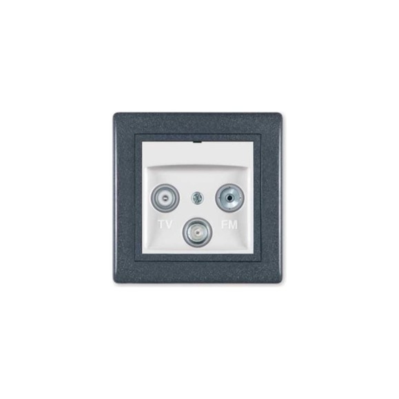 Розетка Aling-conel PRESTIGE TV/FM/SAT оконечная графит-графит-белый арт. 612S.220 Розетка Aling-conel PRESTIGE TV/FM/SAT оконечная графит-графит-белый арт. 612S.220