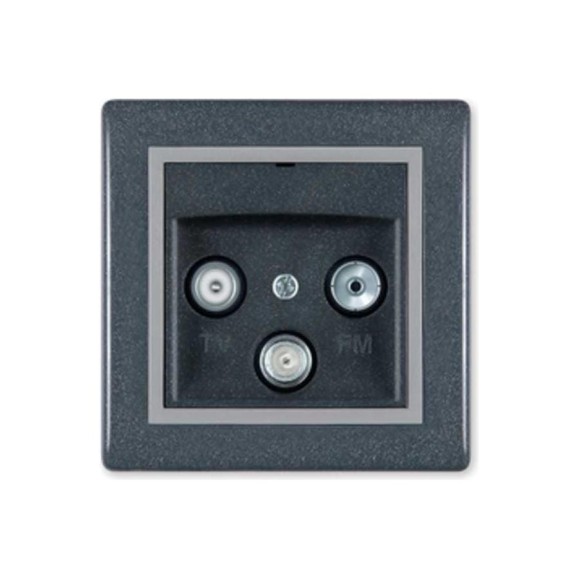 Розетка Aling-conel PRESTIGE TV/FM/SAT оконечная графит-серый-графит арт. 612S.212 Розетка Aling-conel PRESTIGE TV/FM/SAT оконечная графит-серый-графит арт. 612S.212