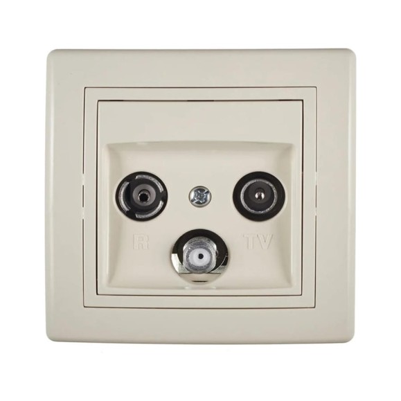 Розетка Aling-conel PRESTIGE TV/FM/SAT оконечная кремовая арт. 612S.99 Розетка Aling-conel PRESTIGE TV/FM/SAT оконечная кремовая арт. 612S.99