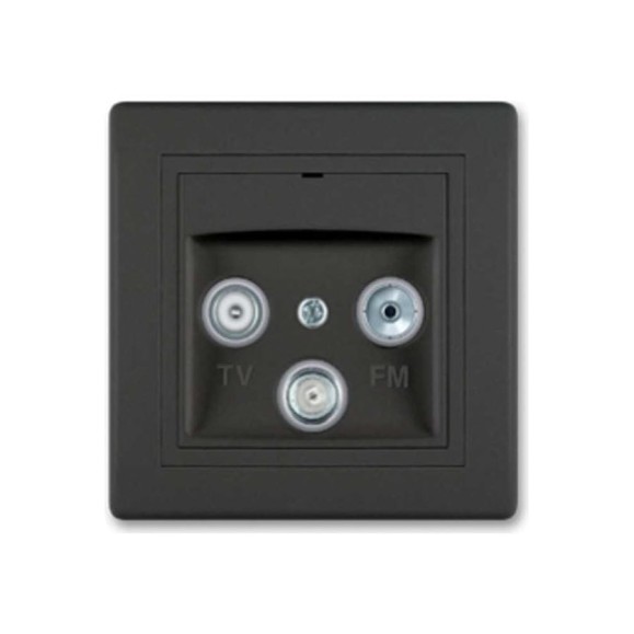 Розетка Aling-conel PRESTIGE TV/FM/SAT оконечная чёрная soft touch арт. 612S.E1E1 Розетка Aling-conel PRESTIGE TV/FM/SAT оконечная чёрная soft touch арт. 612S.E1E1