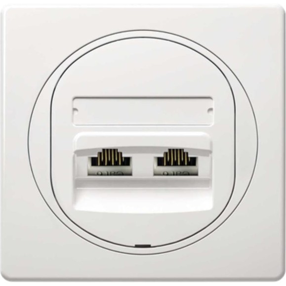 Компьютерная двойная розетка с Keystone модулями Aling-conel EON 2хRJ45 кат.5e UTP белая арт. E614.00