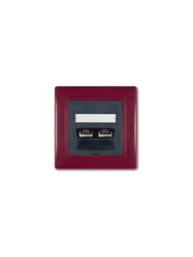 Компьютерная двойная розетка с Keystone модулями Aling-conel PRESTIGE 2хRJ45 кат.5e FTP бордо-бордо-графит арт. 614S.332