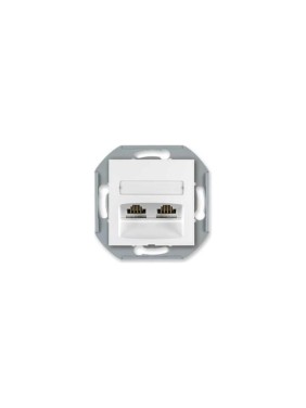 Компьютерная двойная розетка с Keystone модулями Aling-conel PRESTIGE 2хRJ45 кат.5e FTP , механизм, белая арт. 6014S.0