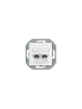 Компьютерная двойная розетка с Keystone модулями Aling-conel PRESTIGE 2хRJ45 кат.5e UTP , механизм, белая арт. 6014.0