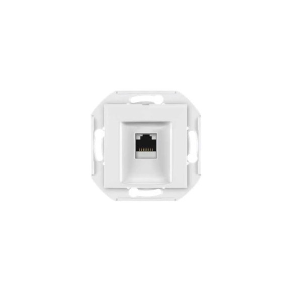Компьютерная розетка с Keystone модулем Aling-conel PRESTIGE RJ45 кат.6А FTP , механизм, белая арт. 6016S.0