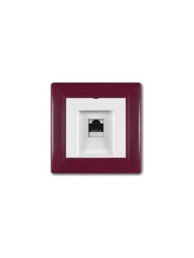 Компьютерная розетка с Keystone модулем Aling-conel PRESTIGE RJ45 кат.6А UTP бордо-бордо-белый арт. 616.330