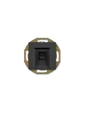 Компьютерная розетка с Keystone модулем Aling-conel PRESTIGE RJ45 кат.6А UTP , механизм, чёрная soft touch арт. 6016.E1