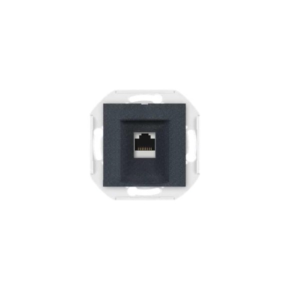 Компьютерная розетка с Keystone модулем Aling-conel PRESTIGE RJ45 кат.6А UTP , механизм, графитовая арт. 6016.2 Компьютерная розетка с Keystone модулем Aling-conel PRESTIGE RJ45 кат.6А UTP , механизм, графитовая арт. 6016.2