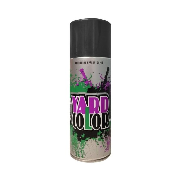Аэрозольная краска Аэрохим YARD COLOR универсальная, черная глянцевая RAL 9005, 400мл. YAR-101