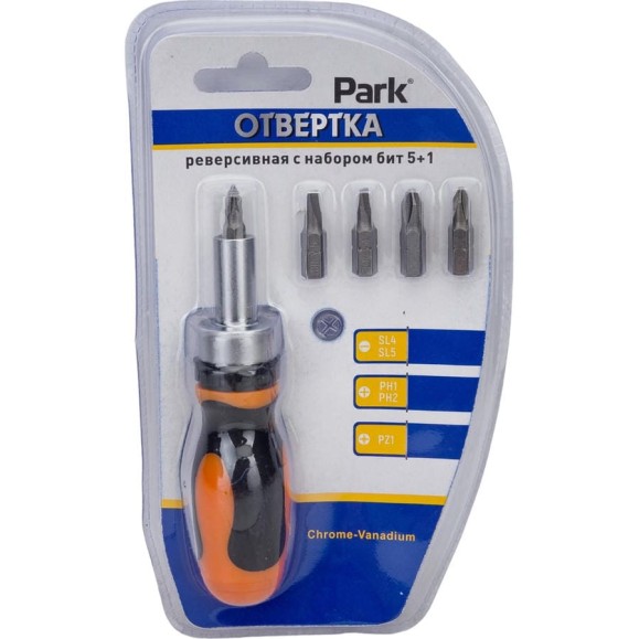 Отвертка Park реверсивная с набором бит 5+1 OTV07NB 356207 Отвертка Park реверсивная с набором бит 5+1 OTV07NB 356207