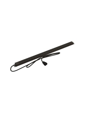 Вертикальный блок розеток Hyperline SHE-20IEC-4BIEC-2.5AIEC 20 розеток IEC320 C13, 4 розетки IEC320 C19, кабель питания 2.5м (3x1.5мм2) с вилкой IEC320 C20 16A, 250В, корпус алюминий, черный 483395