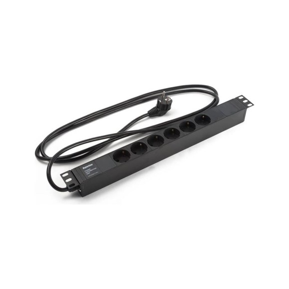 Горизонтальный блок розеток Hyperline SHE19-6SH-Z-2.5EU для 19