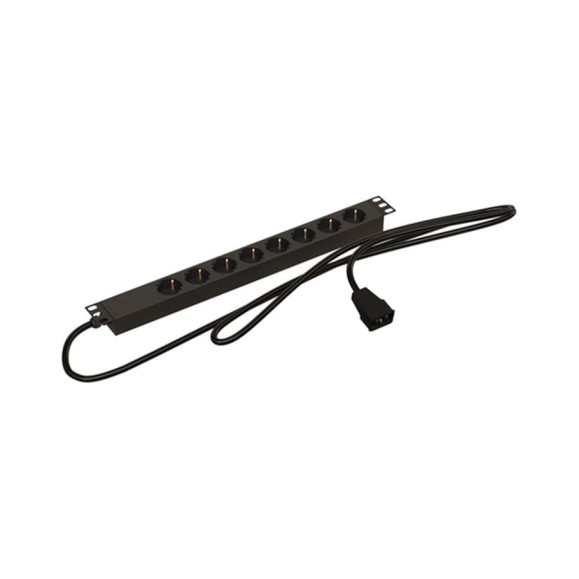 Горизонтальный блок розеток Hyperline SHE19-8SH-2.5IEC для 19