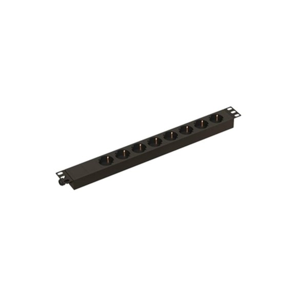 Горизонтальный блок розеток Hyperline SHE19-8SH-CB для 19