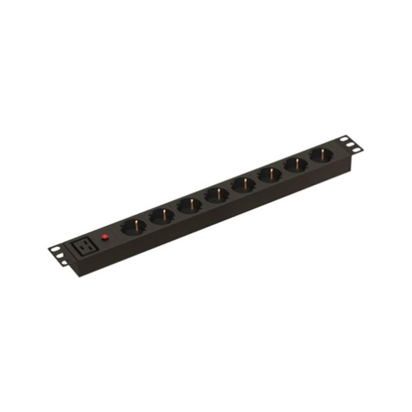 Горизонтальный блок розеток Hyperline SHE19-8SH-M-AIEC для 19