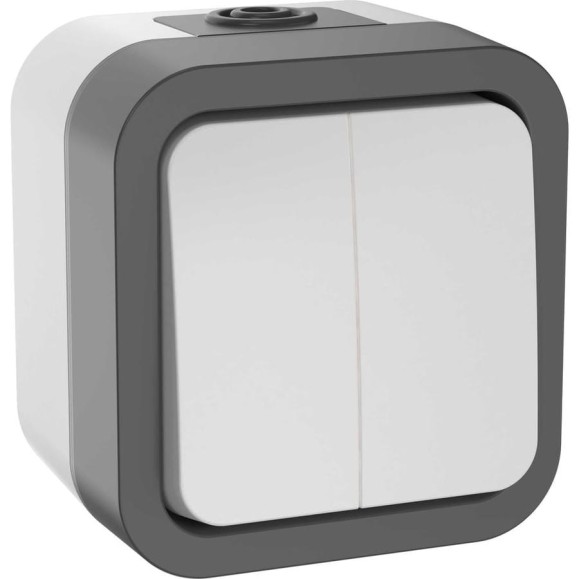 Двухклавишный выключатель IEK Tors 10а ip55 ts205 белый TS-V20-0-10-55-K41