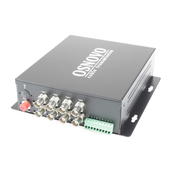 Оптический передатчик 8 каналов видео OSNOVO TA-H82-15F HDCVI/HDTVI/AHD/CVBS и 1 двунаправленного канала управления (RS485/полудуплекс) по одномодовому оптоволокну до 20км. sct1428