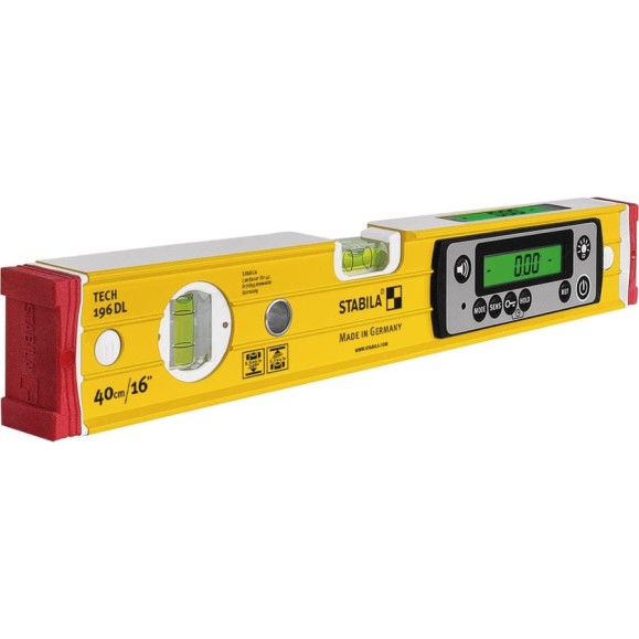 Уровень STABILA tech 196 dl, 40см (ip 67, 1верт.,1гориз., 2 жк диспл.,точн. 0,5 мм/м), шт 19830