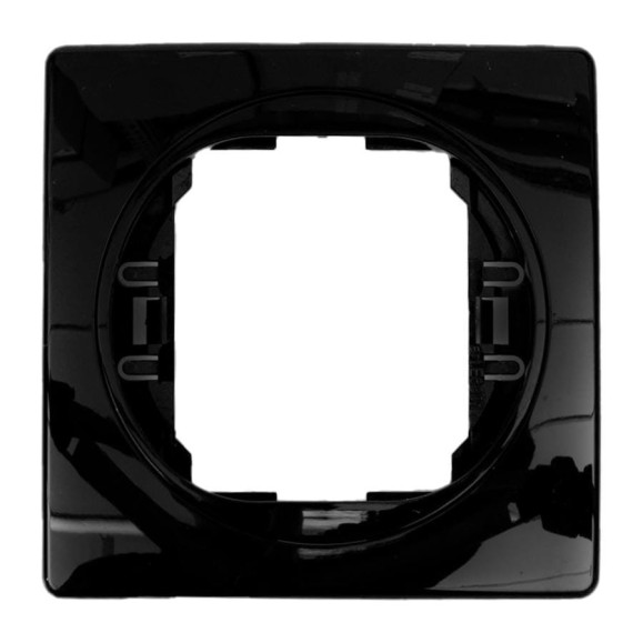 1-местная рамка Aling-Conel EON 80x80 мм, черная с черной вставкой E6801.EE