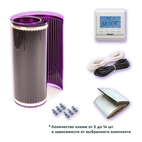Комплект саморегулируемого теплого пола VIOLET FLOOR ptc 130 11 кв.м, ширина 0.5 м (с программируемым терморегулятором) VLT1000360 Комплект саморегулируемого теплого пола VIOLET FLOOR ptc 130 11 кв.м, ширина 0.5 м (с программируемым терморегулятором) VLT1000360