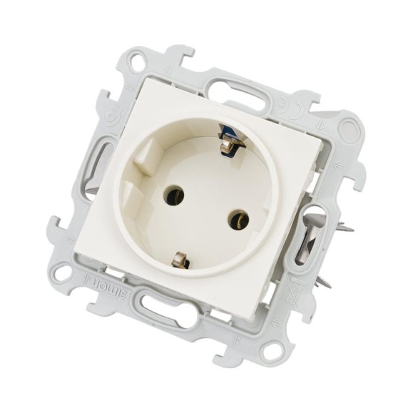 Розетка Simon 2К+З без защитных шторок Push&Go, слоновая кость 2420434-031 Розетка Simon 2К+З без защитных шторок Push&Go, слоновая кость 2420434-031