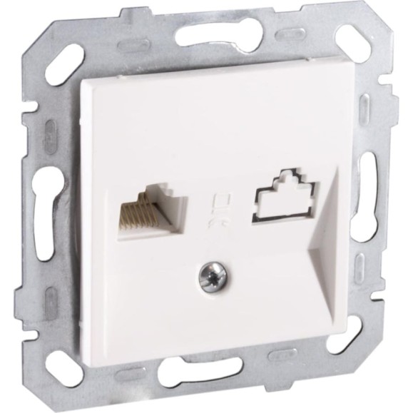 Розетка компьютерная встраиваемая Netelsan RJ45 UTP cat 5e, цвет белый M.U.DAT.30000