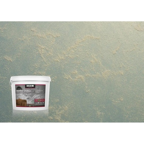 Декоративная штукатурка BRAVO DECOR Silver Sand золото декоративное, эффект песчаных бурь с перламутром, наносится кистью в 1 слой, 1 кг 18715 Декоративная штукатурка BRAVO DECOR Silver Sand золото декоративное, эффект песчаных бурь с перламутром, наносится кистью в 1 слой, 1 кг 18715