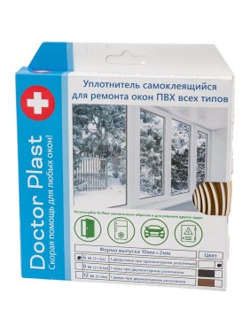 Самоклеящийся уплотнитель для ремонта окон пвх ООО «Торговый Дом «ТСМ» Doctor plast белый, 6 м 0817022