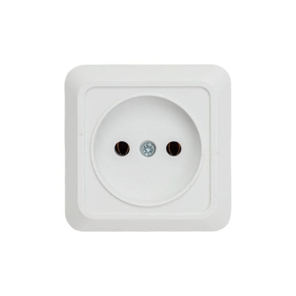 Одинарная розетка IN HOME BOLLETO белая накладная 7022 4680005959785