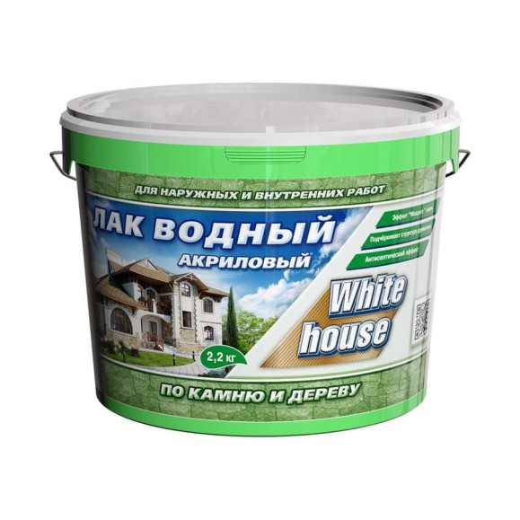 Водный лак по камню и дереву White House (бесцветный; 2.2 кг) 14447