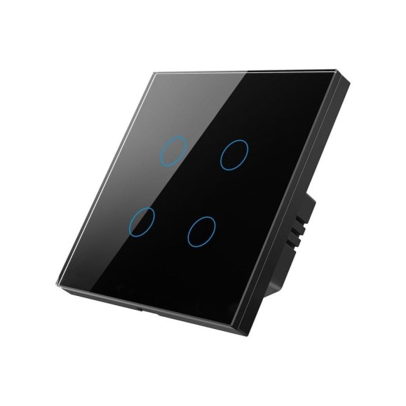 Умный Zigbee выключатель Roximo сенсорный, четырехкнопочный, черный SZSEN01-4B