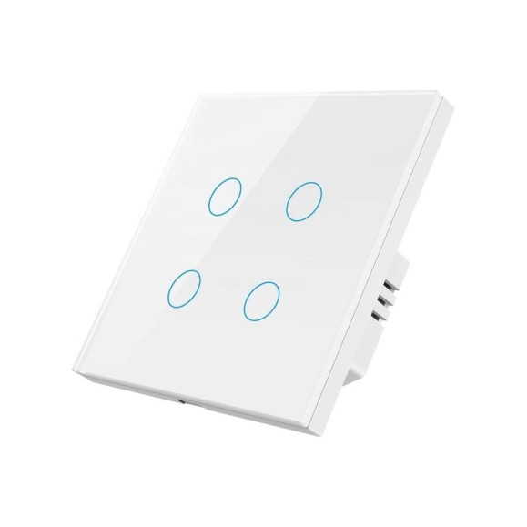 Умный Zigbee выключатель Roximo сенсорный, четырехкнопочный, белый SZSEN01-4W