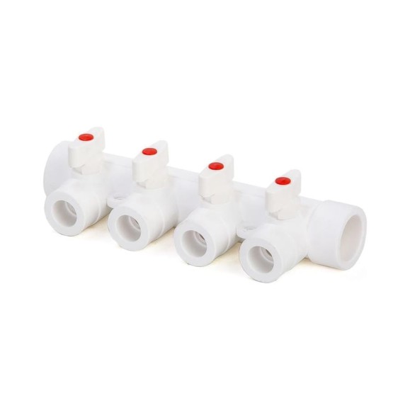 Коллектор с шаровыми кранами LAMMIN ppr 25x4 Lm31081004025 Коллектор с шаровыми кранами LAMMIN ppr 25x4 Lm31081004025