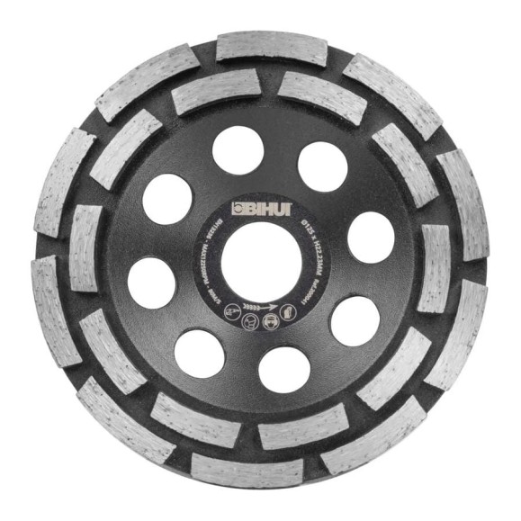 Чашка алмазная по бетону двухрядная DUAL-ROW MAX 125х22 мм BIHUI DCWD5