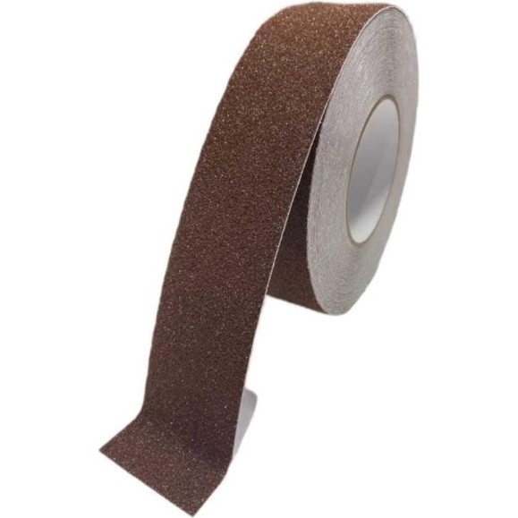 Противоскользящая лента Safetygrip anti slip tape, крупная зернистость 60 grit, 50 мм х 18.3 м, цвет: коричневый PVC-AST-50X18-BRN